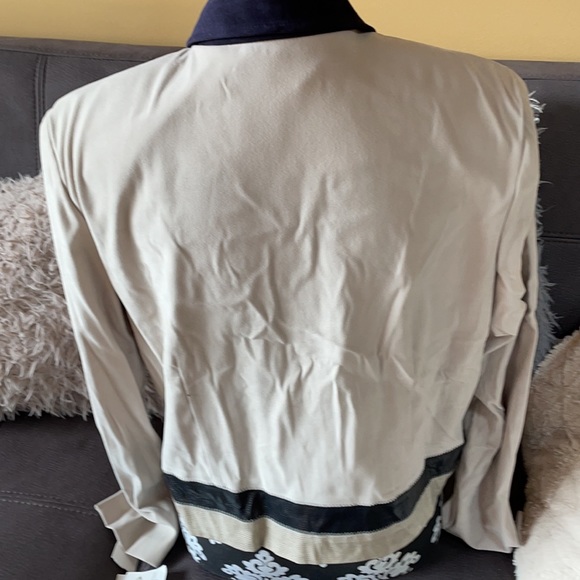 POSITIVE ATTITUDE Cream&Navy BlazerJacket Size 14 - Picture 7 of 8
